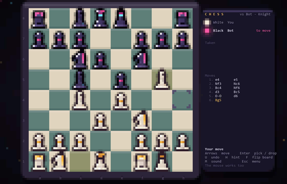 Glossy ivory and onyx armies, and a running move list.